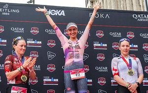 Chân chạy marathon sub 2h40 phá sâu kỷ lục Ironman nữ thế giới