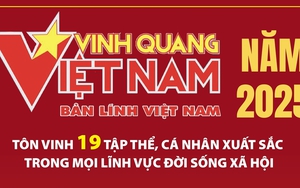 Vinh quang Việt Nam năm 2025 tôn vinh 19 tập thể, cá nhân xuất sắc