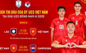 Lịch thi đấu U23 Đông Nam Á 2025 mới nhất của ĐT Việt Nam