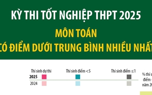 Thi tốt nghiệp THPT năm 2025: Môn Toán học có điểm dưới trung bình nhiều nhất