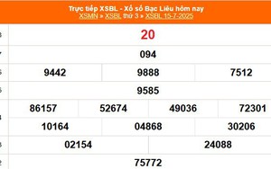 XSBL 15/7 - Kết quả xổ số Bạc Liêu hôm nay 15/7/2025 - Trực tiếp XSBL ngày 15 tháng 7