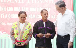 Tổng Bí thư dự Lễ khánh thành công trình xóa nhà tạm, nhà dột nát tại Điện Biên