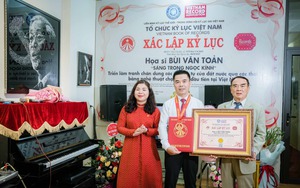 Triển lãm tranh chân dung các vị lãnh tụ của họa sĩ Bùi Quốc Toản được trao kỷ lục Việt Nam