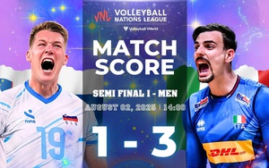 Đánh bại Slovenia, đội tuyển bóng chuyền nam Ý lần đầu tiên vào chung kết VNL 