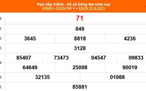 XSDN 20/8 - Kết quả xổ số Đồng Nai hôm nay 20/8/2025 - Trực tiếp XSDN ngày 20 tháng 8