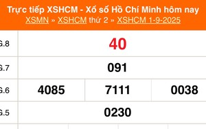 XSHCM 1/9 - XSTP thứ Hai - Kết quả xổ số Hồ Chí Minh hôm nay ngày 1/9/2025