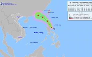 Dự báo thời tiết ngày 17/9: Áp thấp nhiệt đới di chuyển theo hướng Tây Tây Bắc với tốc độ 15 km/h