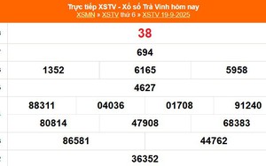 XSTV 19/9 - Kết quả xổ số Trà Vinh hôm nay 19/9/2025 - Trực tiếp XSTV ngày 19 tháng 9
