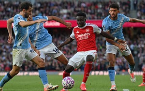 Arsenal thoát hiểm nhờ Martinelli, chia điểm kịch tính trước Man City tại Emirates