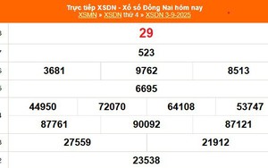 XSDN 3/9 - Kết quả xổ số Đồng Nai hôm nay 3/9/2025 - Trực tiếp XSDN ngày 3 tháng 9