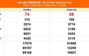 XSMT 14/1 - Kết quả xổ số miền Trung hôm nay 14/1/2026 - Kết quả XSMT thứ Tư ngày 14 tháng 1