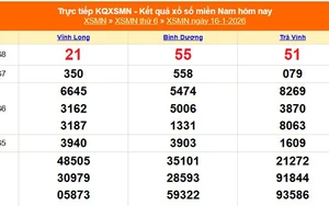 XSMN 16/1- Kết quả xổ số miền Nam hôm nay 16/1/2026 - Trực tiếp XSMN ngày 16 tháng 1