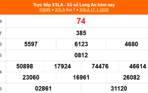 XSLA 17/1 - Kết quả xổ số Long An hôm nay 17/1/2026 - Trực tiếp XSLA ngày 17 tháng 1