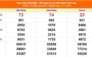 XSMN 18/1 - Kết quả xổ số miền Nam hôm nay 18/1/2026 - Trực tiếp XSMN ngày 18 tháng 1