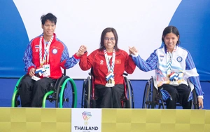 Kình ngư Vi Thị Hằng bỏ xa hai đối thủ Thái Lan, lập kỷ lục ASEAN Para Games thứ hai liên tiếp