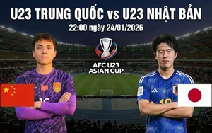 Lịch thi đấu bóng đá hôm nay 24/1: Trực tiếp U23 Trung Quốc đấu với U23 Nhật Bản