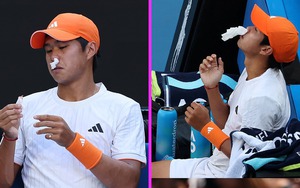 Phải tạm dừng trận đấu vì chảy máu mũi, tay vợt gốc Việt vẫn có lần đầu vào tứ kết Grand Slam