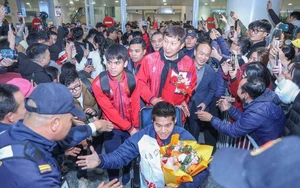Báo Trung Quốc ấn tượng với màn chào đón các cầu thủ U23 Việt Nam về nước 