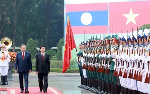 Tổng Bí thư Tô Lâm chủ trì Lễ đón Tổng Bí thư, Chủ tịch nước Lào Thongloun Sisoulith