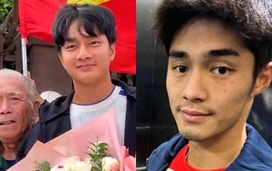 Thủ môn Trung Kiên đăng ảnh đi chùa trong bối cảnh đàn em Cao Văn Bình được chào đón như người hùng ở quê