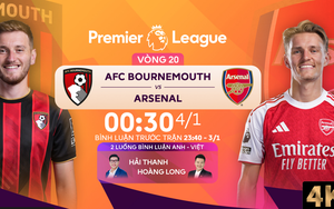 Link xem trực tiếp bóng đá Bournemouth vs Arsenal 00h30 ngày 4/1, Ngoại hạng Anh vòng 20