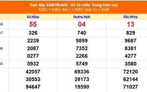 XSMT 31/1 - Kết quả xổ số miền Trung hôm nay 31/1/2026 - Kết quả XSMT thứ Bảy ngày 31 tháng 1