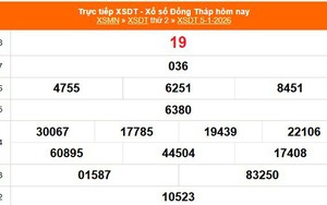 XSDT 5/1 - Kết quả xổ số Đồng Tháp hôm nay 5/1/2026 - Trực tiếp XSDT ngày 5 tháng 1