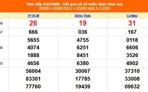 XSMN 5/1 - Kết quả xổ số miền Nam hôm nay 5/1/2026 - Trực tiếp XSMN ngày 5 tháng 1