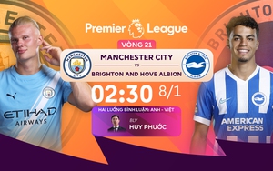 Link xem trực tiếp bóng đá Man City vs Brighton 2h30 ngày 8/1, Ngoại hạng Anh vòng 21