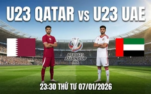 Link xem trực tiếp bóng đá U23 Qatar vs U23 UAE 23h30 hôm nay, VCK U23 châu Á 2026 