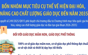 Bốn nhóm mục tiêu cụ thể về hiện đại hóa, nâng cao chất lượng giáo dục đến năm 2035