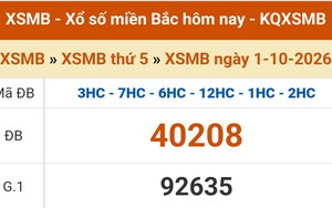 XSMB 1/10 - Kết quả Xổ số miền Bắc hôm nay 1/10/2026 - Kết quả XSMB thứ Năm ngày 1 tháng 10
