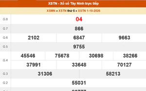 XSTN 1/10 - Kết quả xổ số Tây Ninh hôm nay 1/10/2026 - Trực tiếp XSTN ngày 1 tháng 10