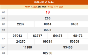 XSDL 11/10- Kết quả xổ số Đà Lạt hôm nay 11/10/2026 - Trực tiếp XSDL ngày 11 tháng 10