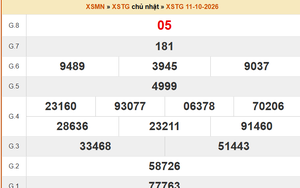 XSTG 11/10 - Kết quả xổ số Tiền Giang hôm nay 11/10/2026 - Trực tiếp XSTG ngày 11 tháng 10
