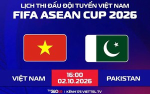 Lịch thi đấu bóng đá hôm nay 2/10: Trực tiếp Việt Nam vs Pakistan