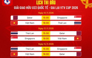 Lịch thi đấu giải U23 quốc tế-Gia Lai VTV Cup 2026 của U23 Việt Nam