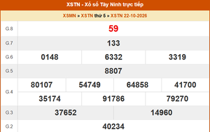 XSTN 22/10 - Kết quả xổ số Tây Ninh hôm nay 22/10/2026 - Trực tiếp XSTN ngày 22 tháng 10