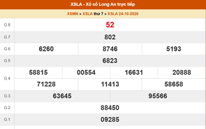 XSLA 24/10 - Kết quả xổ số Long An hôm nay 24/10/2026 - Trực tiếp XSLA ngày 24 tháng 10