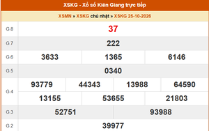 XSKG 25/10- Kết quả xổ số Kiên Giang hôm nay 25/10/2026 - Trực tiếp XSKG ngày 25 tháng 10