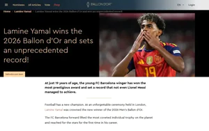 Sự cố hy hữu xảy ra trước Gala Quả bóng vàng 2026