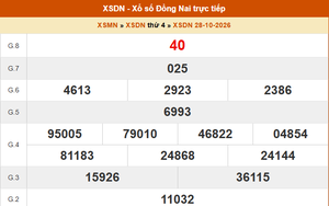 XSDN 28/10 - Kết quả xổ số Đồng Nai hôm nay 28/10/2026 - Trực tiếp XSDN ngày 28 tháng 10