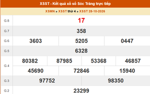 XSST 28/10 - Kết quả xổ số Sóc Trăng hôm nay 28/10/2026 - Trực tiếp XSST ngày 28 tháng 10