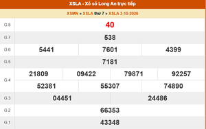 XSLA 3/10 - Kết quả xổ số Long An hôm nay 3/10/2026 - Trực tiếp XSLA ngày 3 tháng 10