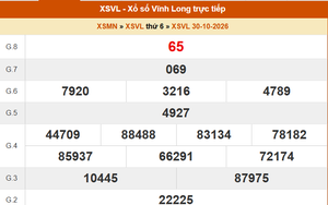 XSVL 30/10- Kết quả xổ số Vĩnh Long hôm nay 30/10/2026 - Trực tiếp XSVL ngày 30 tháng 10
