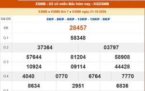 XSMB 31/10 - Kết quả Xổ số miền Bắc hôm nay 31/10/2026 - Kết quả XSMB thứ Bảy ngày 31 tháng 10