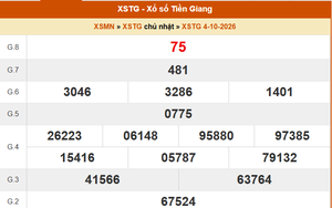 XSTG 4/10 - Kết quả xổ số Tiền Giang hôm nay 4/10/2026 - Trực tiếp XSTG ngày 4 tháng 10