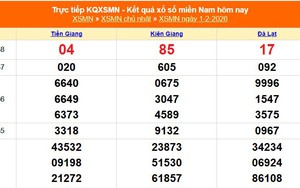 XSMN 1/2 - Kết quả xổ số miền Nam hôm nay 1/2/2026 - Trực tiếp XSMN ngày 1 tháng 2