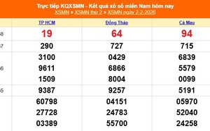 XSMN 2/2 - Kết quả xổ số miền Nam hôm nay 2/2/2026 - Trực tiếp XSMN ngày 2 tháng 2