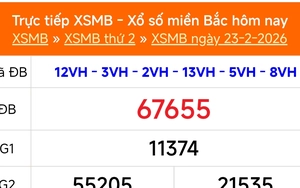 XSMB 23/2 - Kết quả Xổ số miền Bắc hôm nay 23/2/2026 - Kết quả XSMB thứ Hai ngày 23 tháng 2